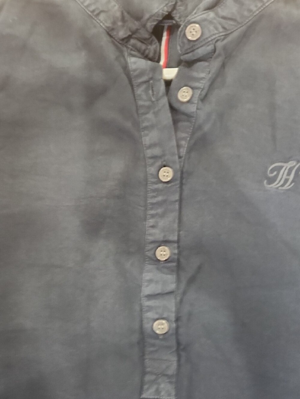 Tommy Hilfiger Navy Shirt Casual Large Long Sleeves - Picture 6 of 17